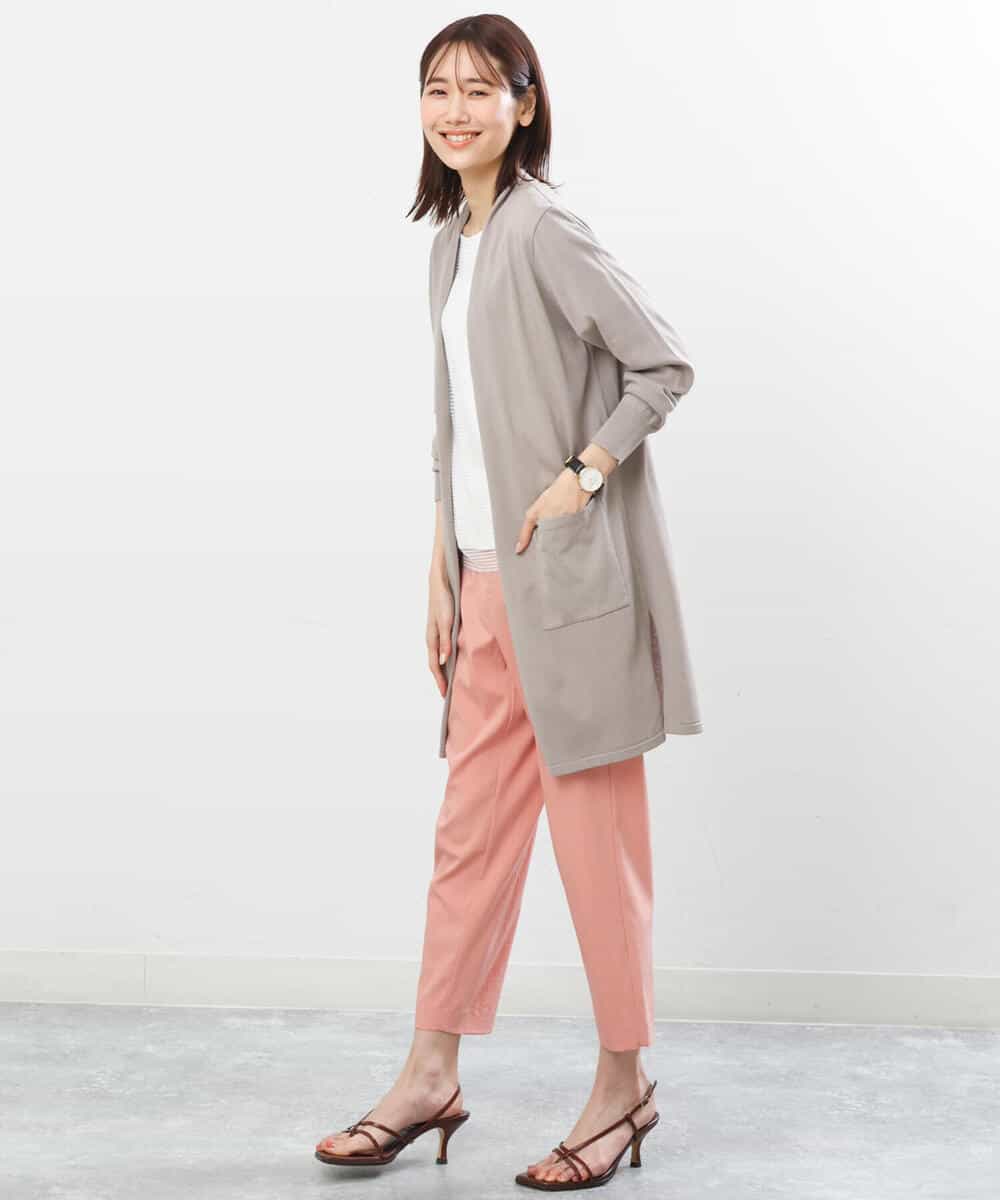FOLGS53140 MK MICHEL KLEIN(MK ミッシェルクラン) ベルト付きテーパードパンツ/洗える ベージュ