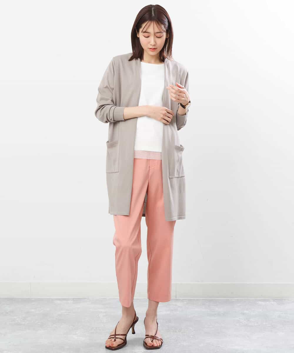 FOLGS53140 MK MICHEL KLEIN(MK ミッシェルクラン) ベルト付きテーパードパンツ/洗える ベージュ