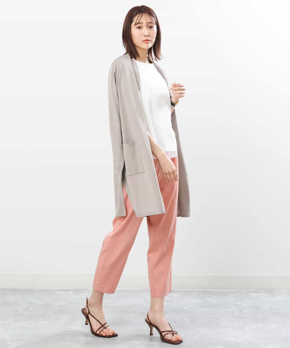FOLGS53140 MK MICHEL KLEIN(MK ミッシェルクラン) ベルト付きテーパードパンツ/洗える ベージュ