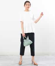 FOLGS53140 MK MICHEL KLEIN(MK ミッシェルクラン) ベルト付きテーパードパンツ/洗える ベージュ