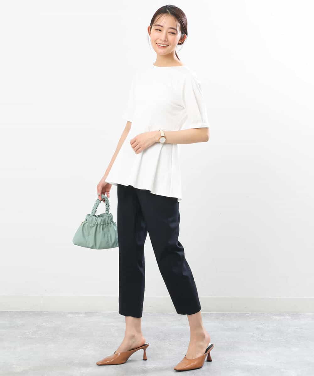 FOLGS53140 MK MICHEL KLEIN(MK ミッシェルクラン) ベルト付きテーパードパンツ/洗える ベージュ