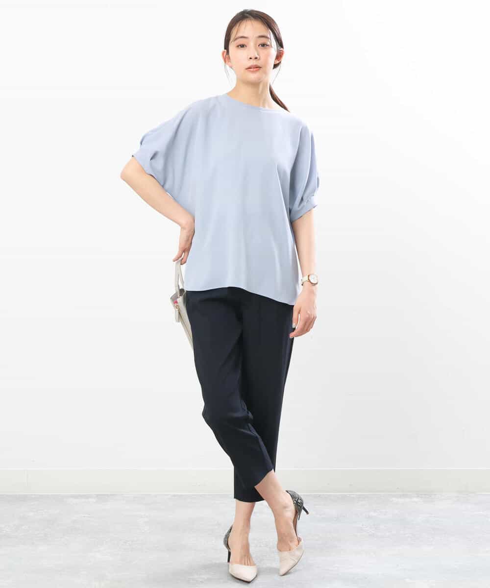 FOLGS53140 MK MICHEL KLEIN(MK ミッシェルクラン) ベルト付きテーパードパンツ/洗える ベージュ