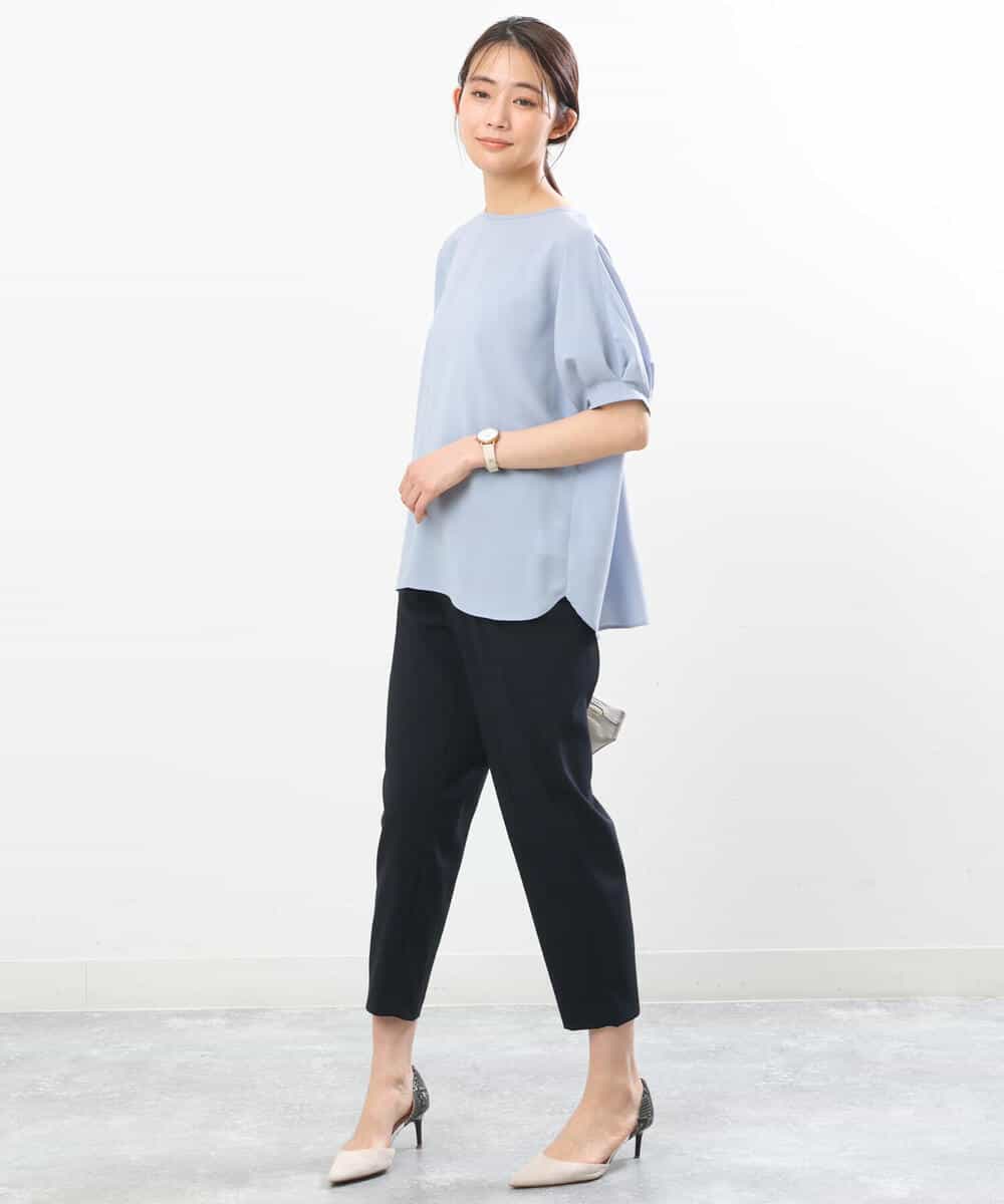 FOLGS53140 MK MICHEL KLEIN(MK ミッシェルクラン) ベルト付きテーパードパンツ/洗える ベージュ