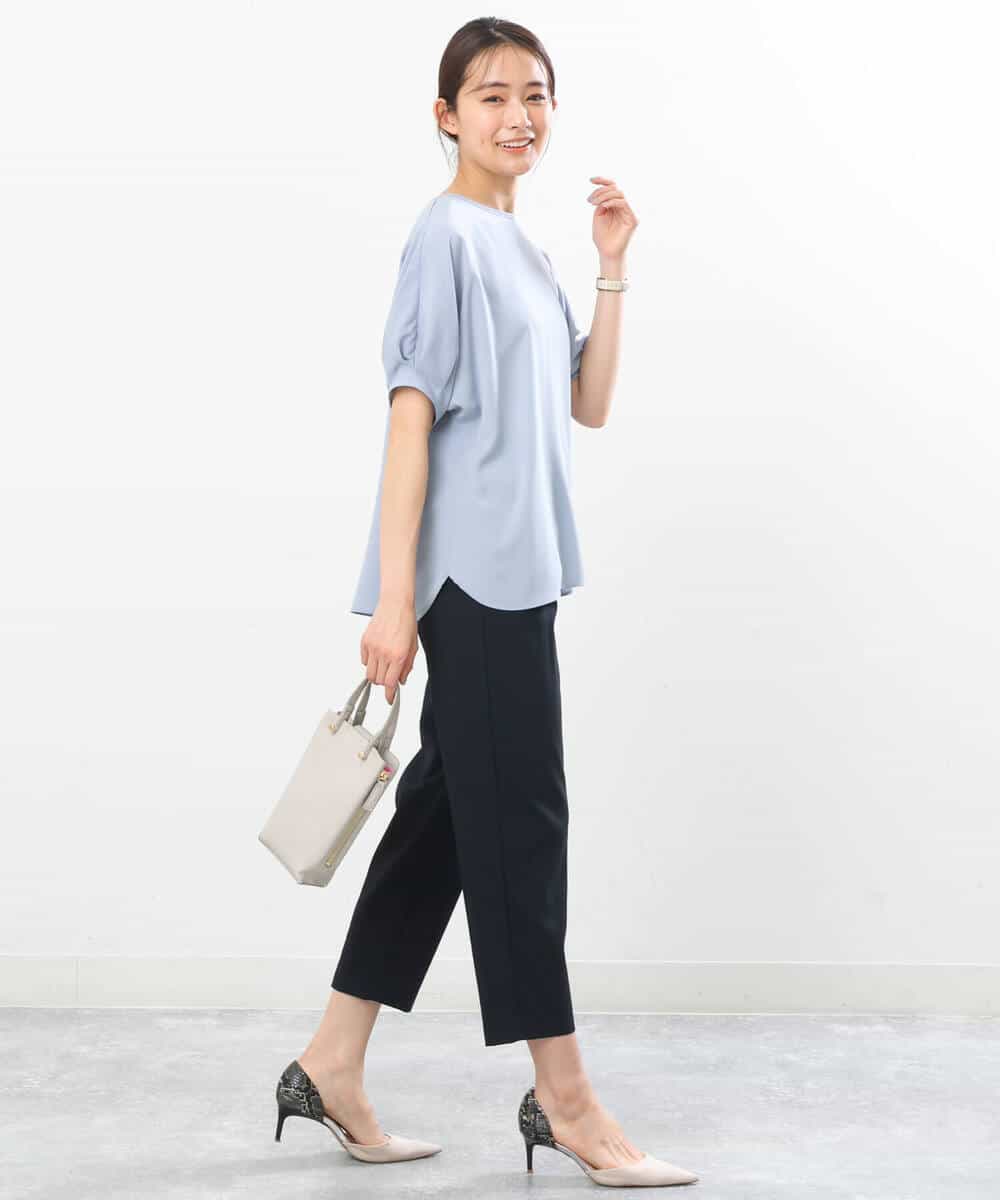 FOLGS53140 MK MICHEL KLEIN(MK ミッシェルクラン) ベルト付きテーパードパンツ/洗える ベージュ
