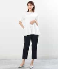 FOLGS53140 MK MICHEL KLEIN(MK ミッシェルクラン) ベルト付きテーパードパンツ/洗える ベージュ
