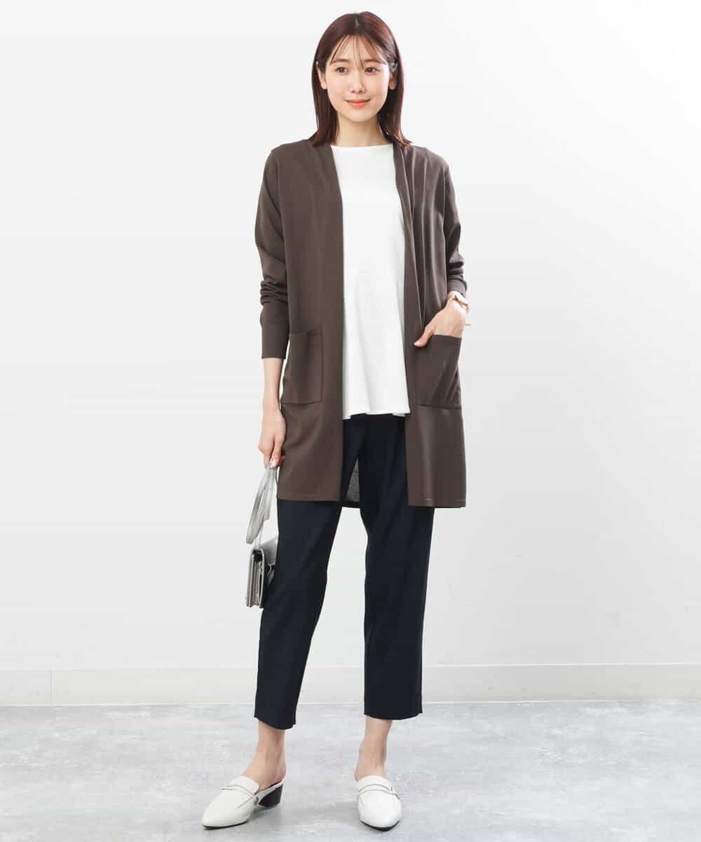 FOLGS53140 MK MICHEL KLEIN(MK ミッシェルクラン) ベルト付きテーパードパンツ/洗える ベージュ