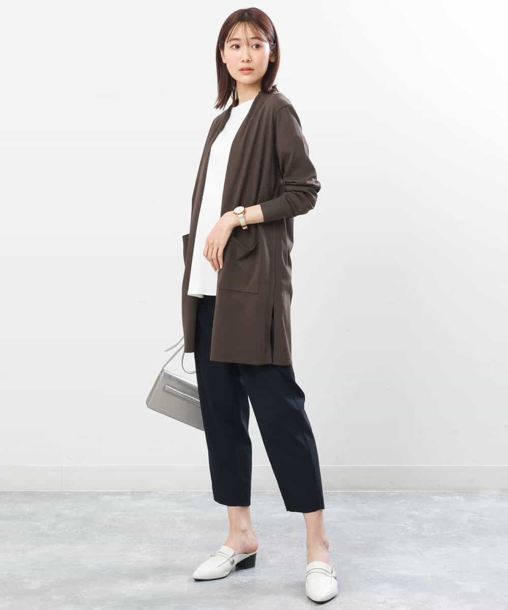 FOLGS53140 MK MICHEL KLEIN(MK ミッシェルクラン) ベルト付きテーパードパンツ/洗える ベージュ