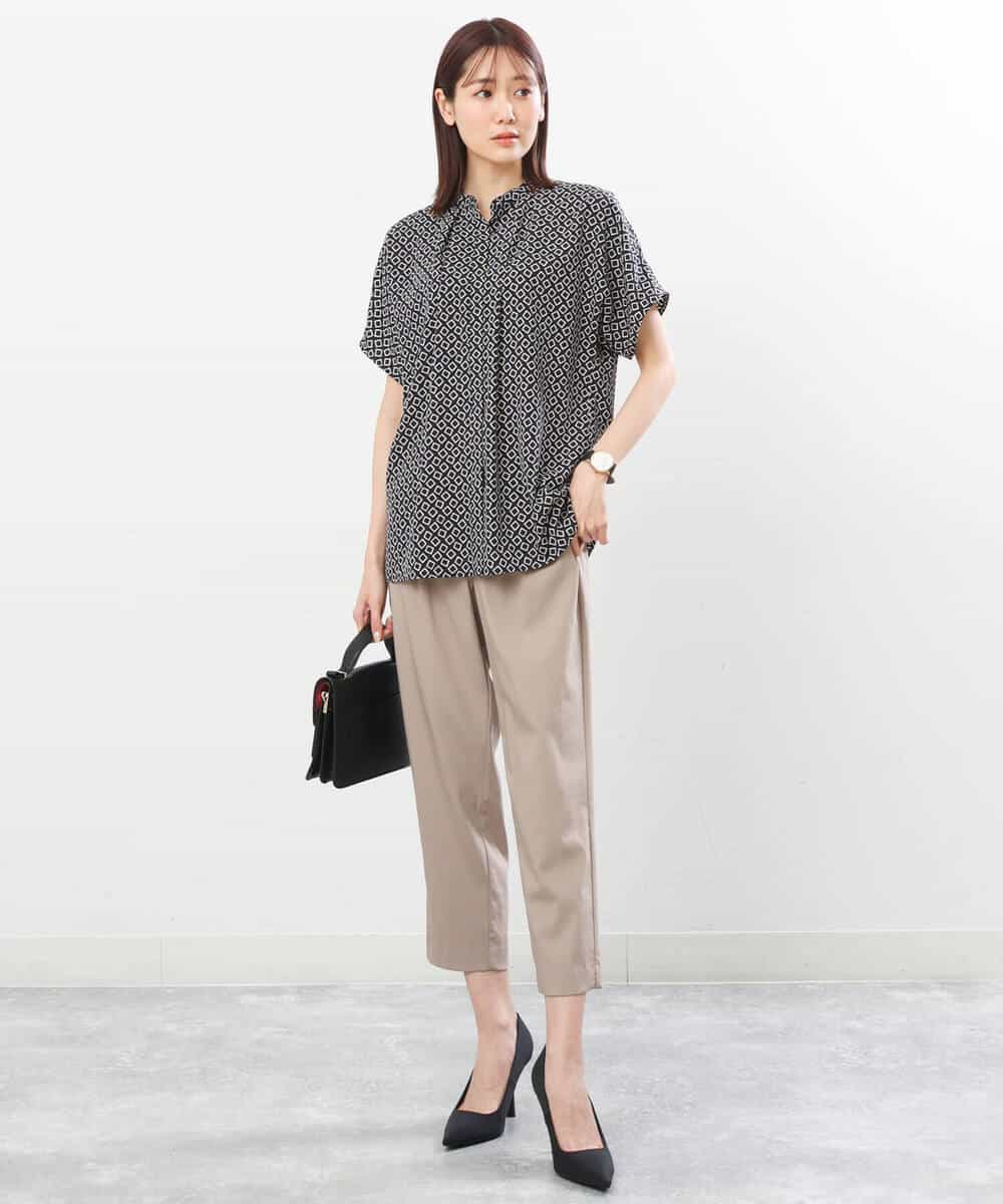 FOLGS53140 MK MICHEL KLEIN(MK ミッシェルクラン) ベルト付きテーパードパンツ/洗える ベージュ