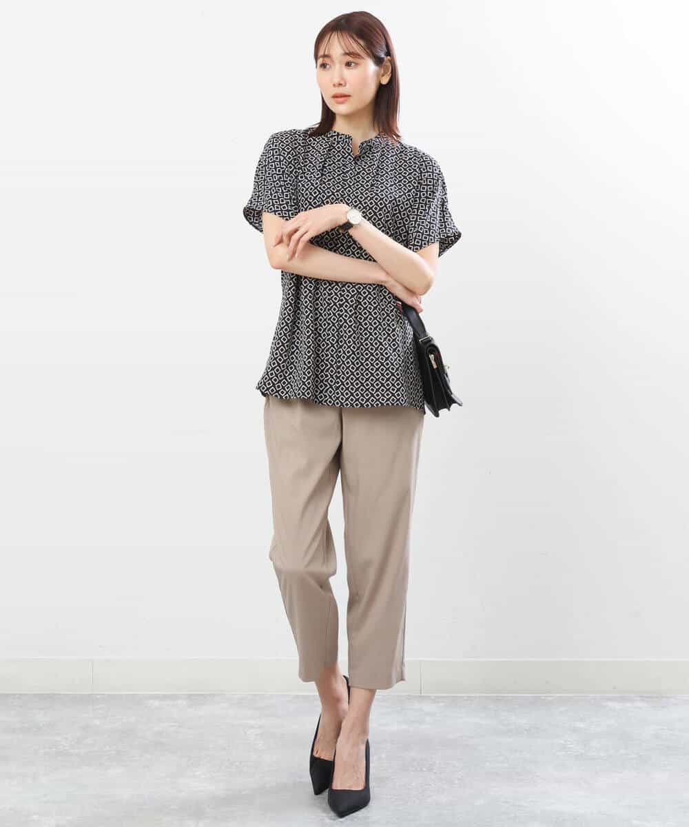 FOLGS53140 MK MICHEL KLEIN(MK ミッシェルクラン) ベルト付きテーパードパンツ/洗える ベージュ