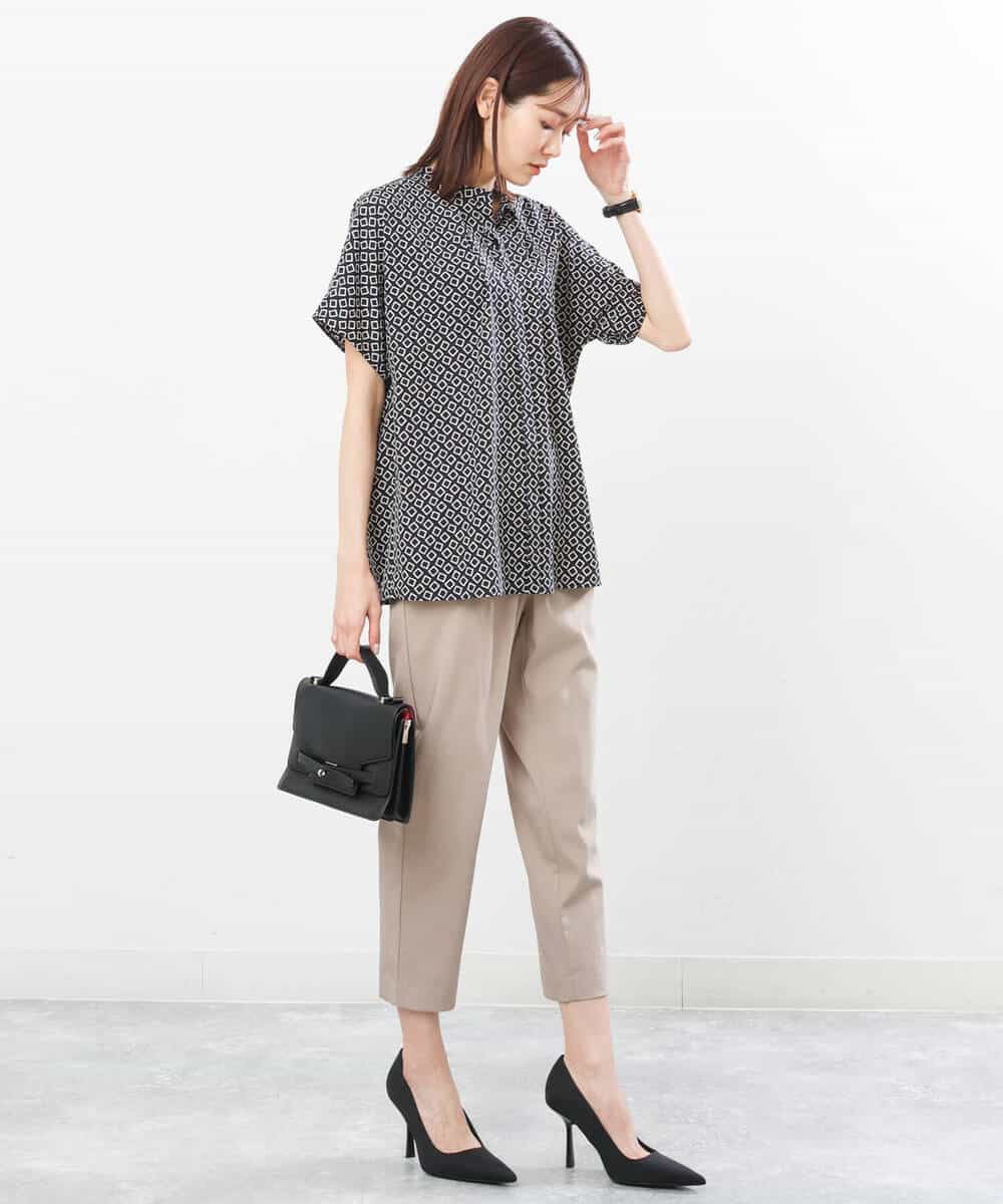 FOLGS53140 MK MICHEL KLEIN(MK ミッシェルクラン) ベルト付きテーパードパンツ/洗える ベージュ