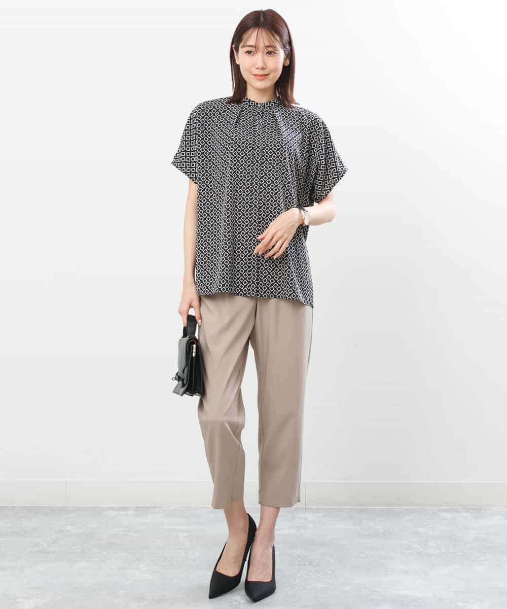 FOLGS53140 MK MICHEL KLEIN(MK ミッシェルクラン) ベルト付きテーパードパンツ/洗える ベージュ