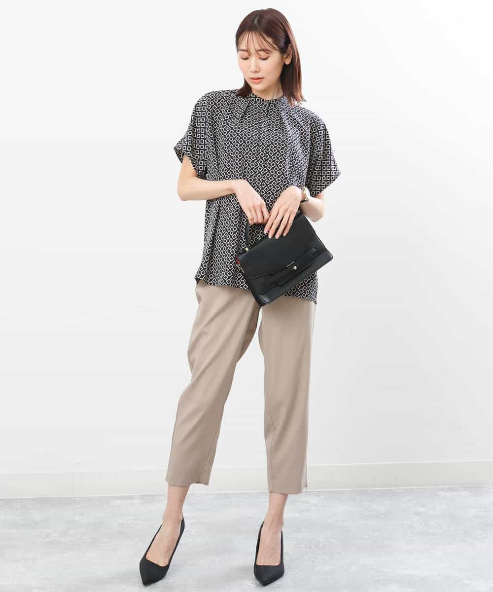 FOLGS53140 MK MICHEL KLEIN(MK ミッシェルクラン) ベルト付きテーパードパンツ/洗える ベージュ