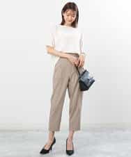 FOLGS53140 MK MICHEL KLEIN(MK ミッシェルクラン) ベルト付きテーパードパンツ/洗える ベージュ