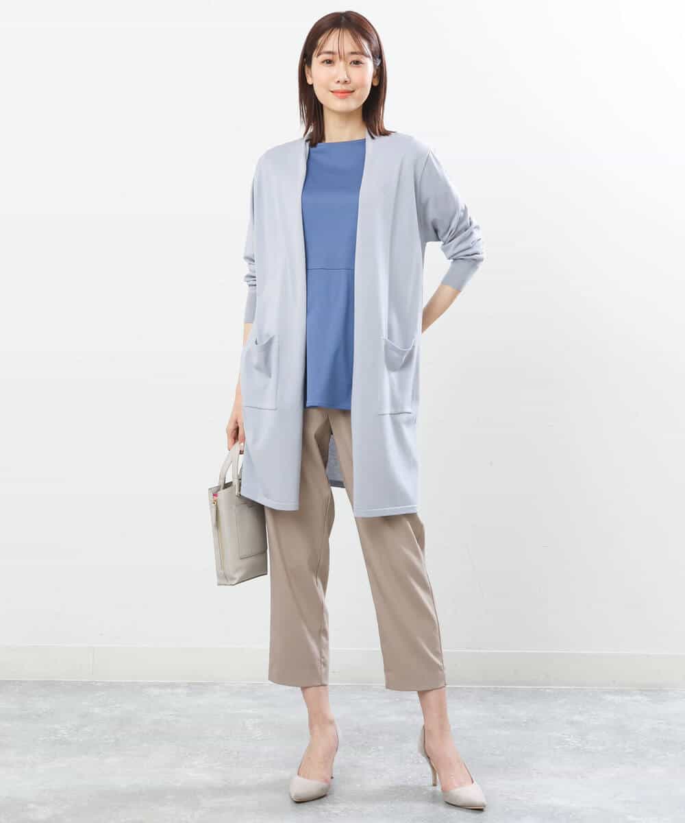 FOLGS53140 MK MICHEL KLEIN(MK ミッシェルクラン) ベルト付きテーパードパンツ/洗える ベージュ