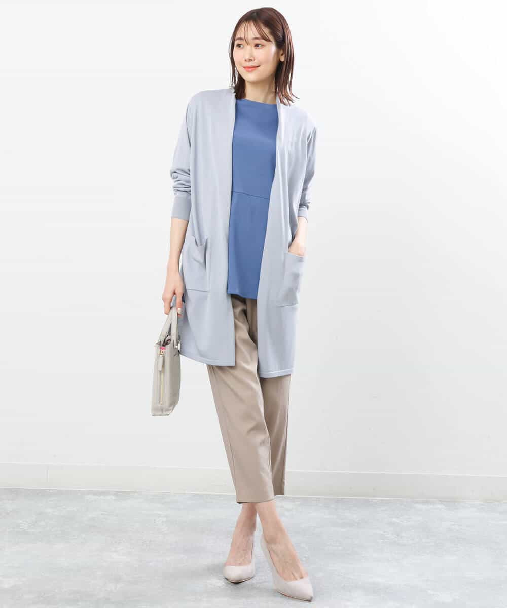FOLGS53140 MK MICHEL KLEIN(MK ミッシェルクラン) ベルト付きテーパードパンツ/洗える ベージュ