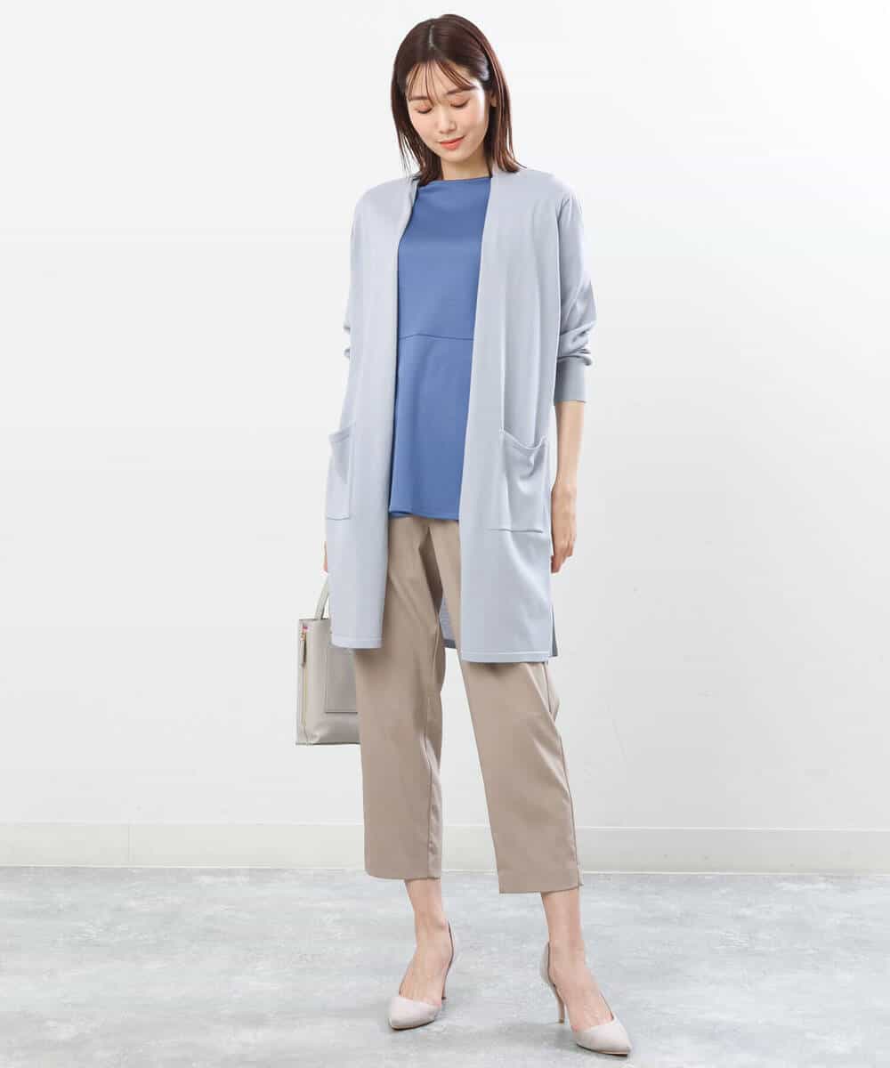 FOLGS53140 MK MICHEL KLEIN(MK ミッシェルクラン) ベルト付きテーパードパンツ/洗える ベージュ