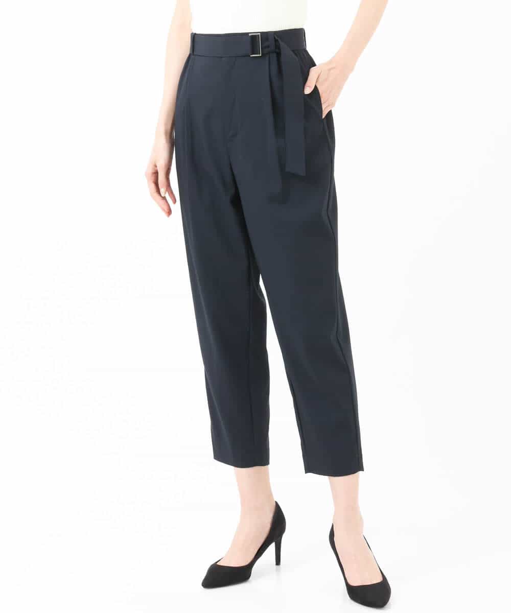FOLGS53140 MK MICHEL KLEIN(MK ミッシェルクラン) ベルト付きテーパードパンツ/洗える ベージュ