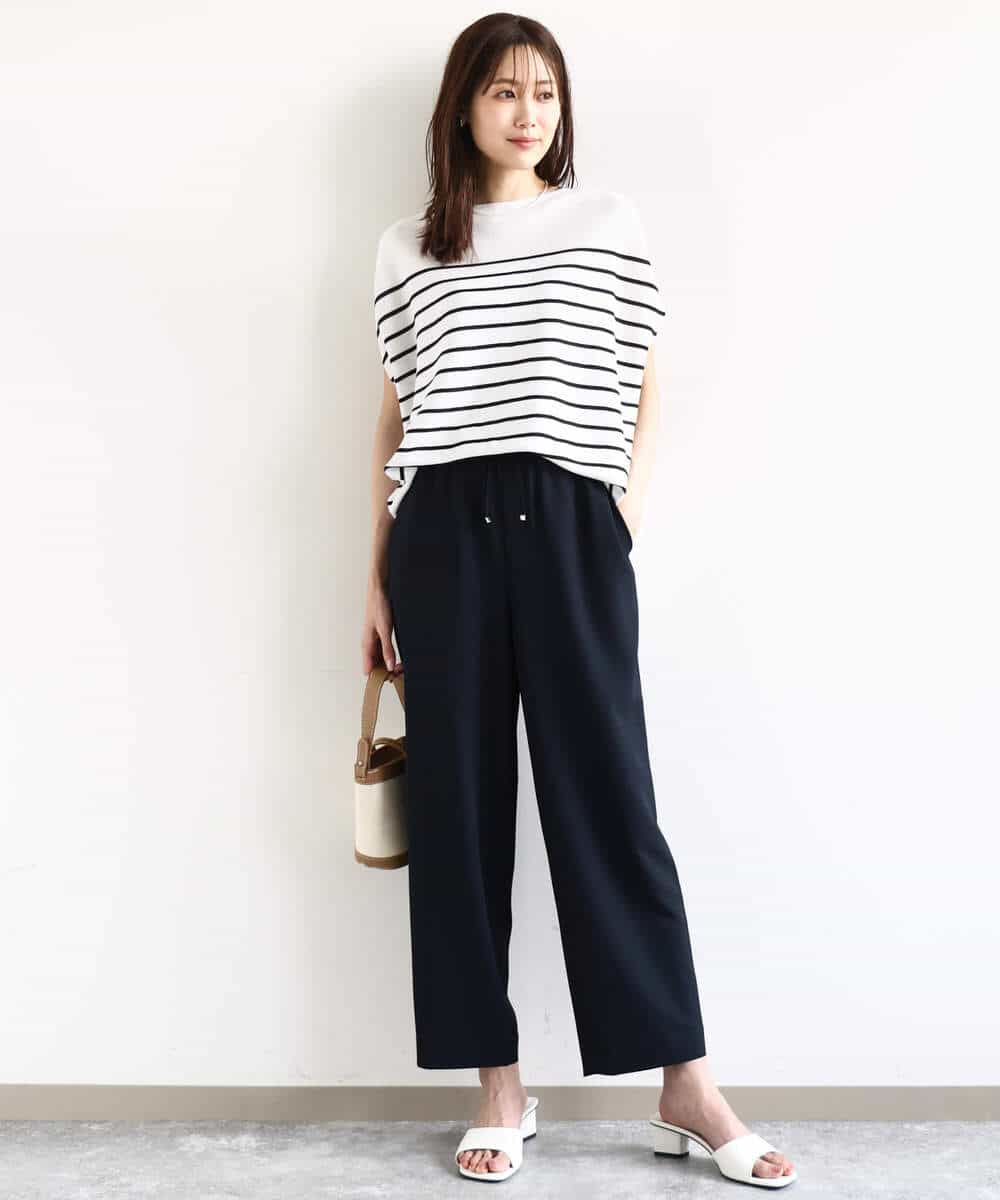 FOLHA65150 MK MICHEL KLEIN(MK ミッシェルクラン) リラックステーパードパンツ/接触冷感/洗える ベージュ
