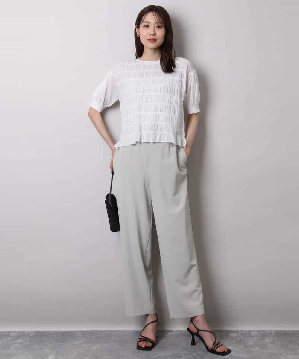 FOLHA65150 MK MICHEL KLEIN(MK ミッシェルクラン) リラックステーパードパンツ/接触冷感/洗える ベージュ