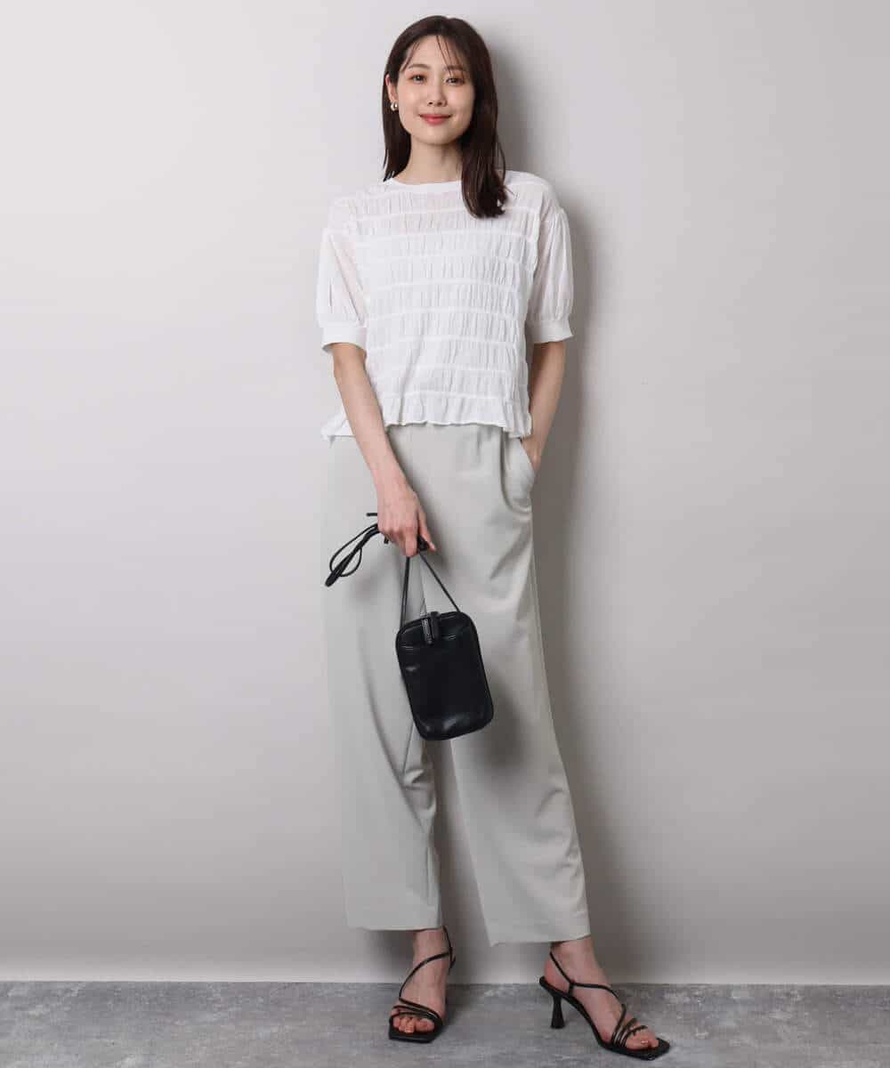 FOLHA65150 MK MICHEL KLEIN(MK ミッシェルクラン) リラックステーパードパンツ/接触冷感/洗える ベージュ