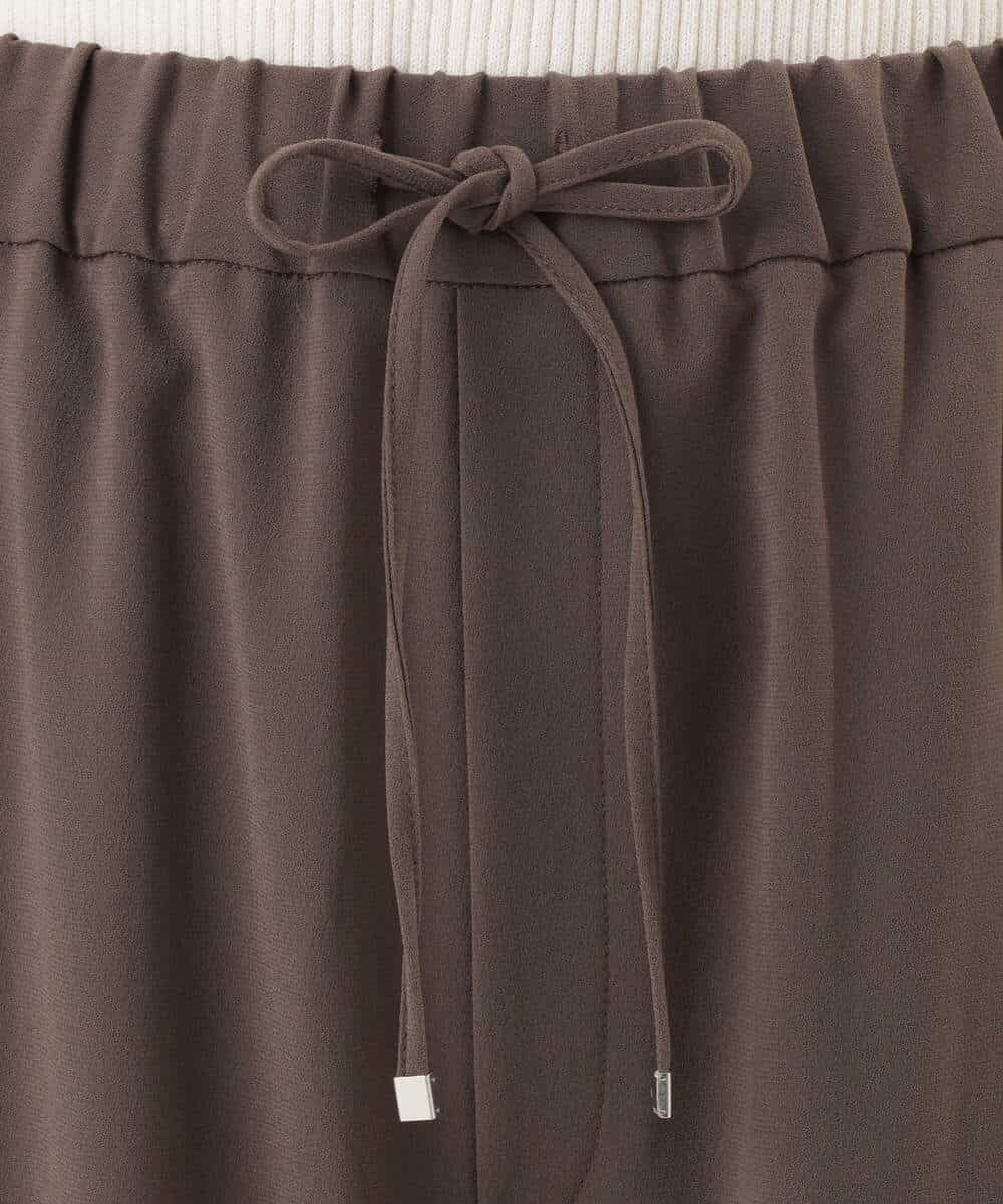 FOLHD66160 MK MICHEL KLEIN(MK ミッシェルクラン) [瞬美シリーズ/UVカット/接触冷感/速乾/洗える]梨地ジョーゼット テーパードパンツ ブラウン