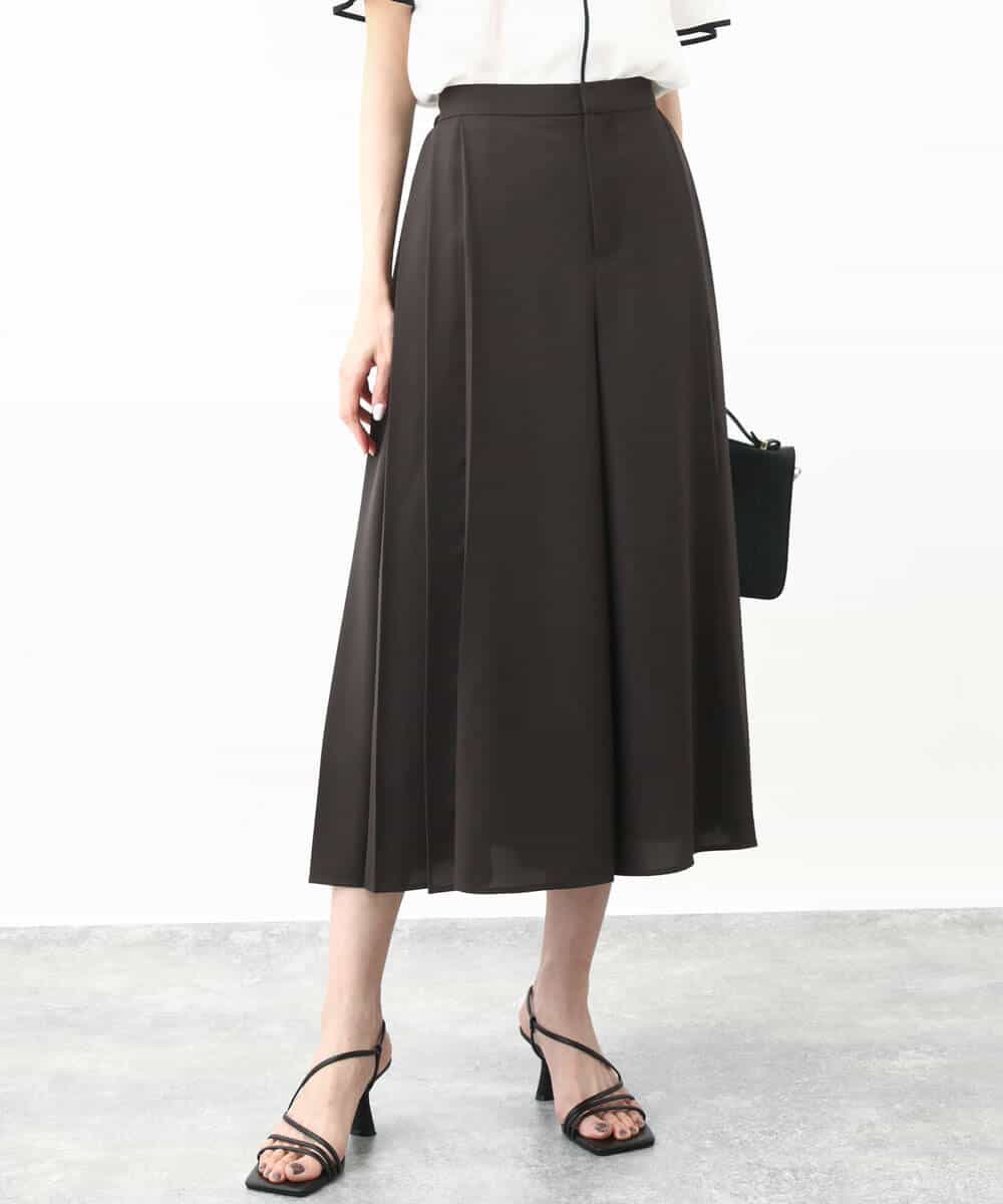 FOLHV64160 MK MICHEL KLEIN(MK ミッシェルクラン) サイドプリーツガウチョパンツ/洗える ダークグレー