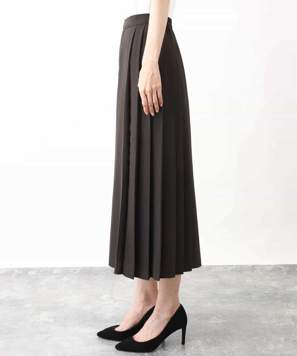 FOLHV64160 MK MICHEL KLEIN(MK ミッシェルクラン) サイドプリーツガウチョパンツ/洗える ダークグレー