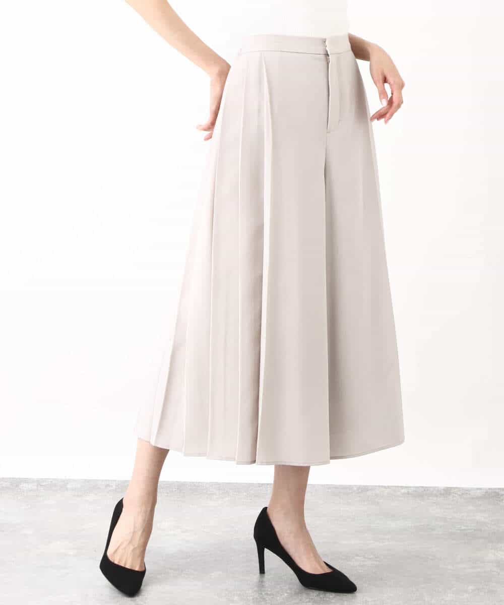 FOLHV64160 MK MICHEL KLEIN(MK ミッシェルクラン) サイドプリーツガウチョパンツ/洗える ダークグレー