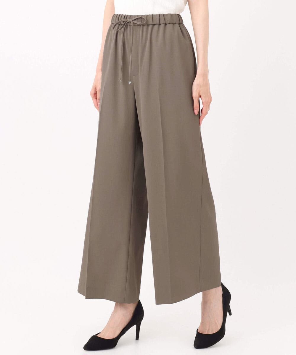 FOLJA75160 MK MICHEL KLEIN(MK ミッシェルクラン) センタープレス入りストレートワイドパンツ/UVカット/接触冷感/速乾/洗える ライトグレー
