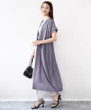 FOLJA75160 MK MICHEL KLEIN(MK ミッシェルクラン) センタープレス入りストレートワイドパンツ/UVカット/接触冷感/速乾/洗える ライトグレー