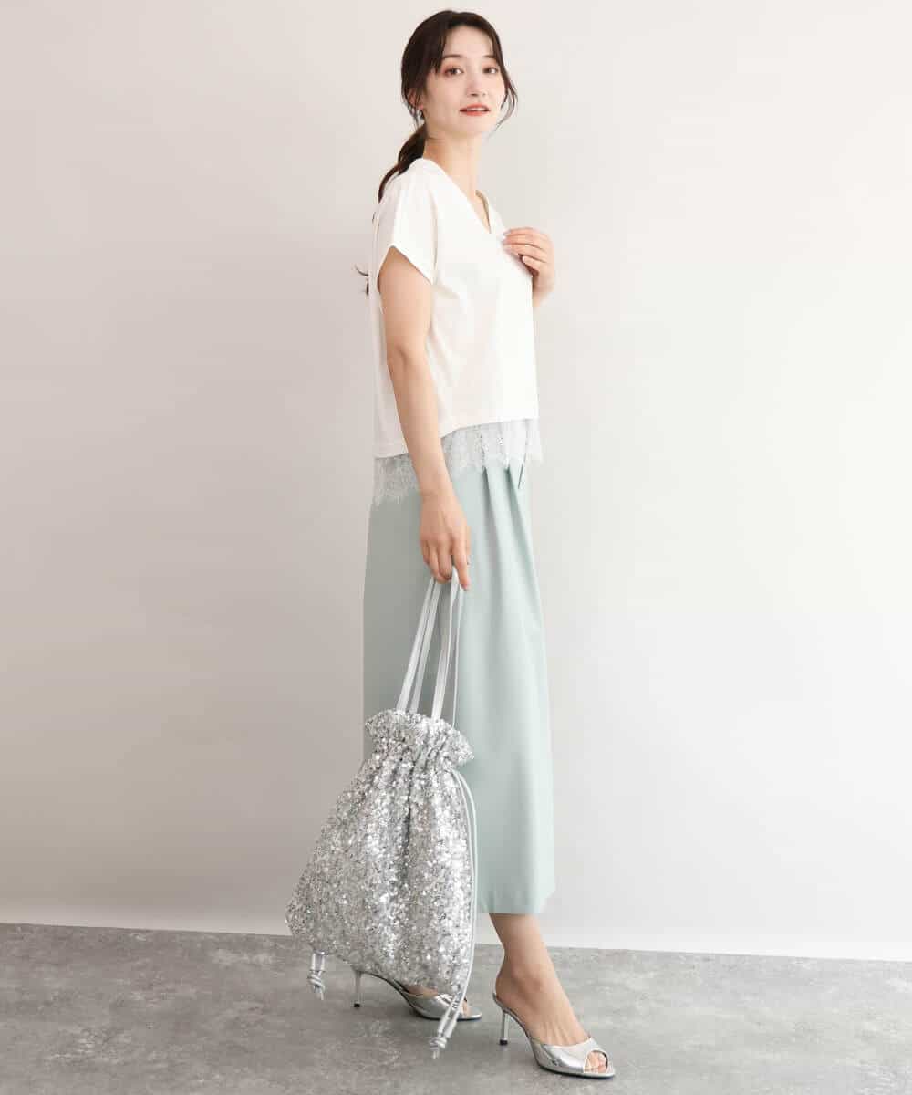 FOLJD76170 MK MICHEL KLEIN(MK ミッシェルクラン) [瞬美シリーズ/UVカット/接触冷感/速乾/洗える]トリコット ワイドクロップドパンツ ブラック