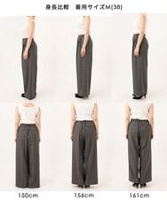 FOLJE45160 MK MICHEL KLEIN(MK ミッシェルクラン) [洗える/イージーケア/抗ピリング/ナチュラルストレッチ/ソフトタッチ]ストレートワイドシルエットパンツ（チェック） ダークグレー