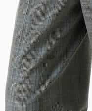FOLJP36140 MK MICHEL KLEIN(MK ミッシェルクラン) 裏起毛ベーシックテーパードパンツ（無地・チェック）/Comfortシリーズ/洗える ライトグレー（チェック）