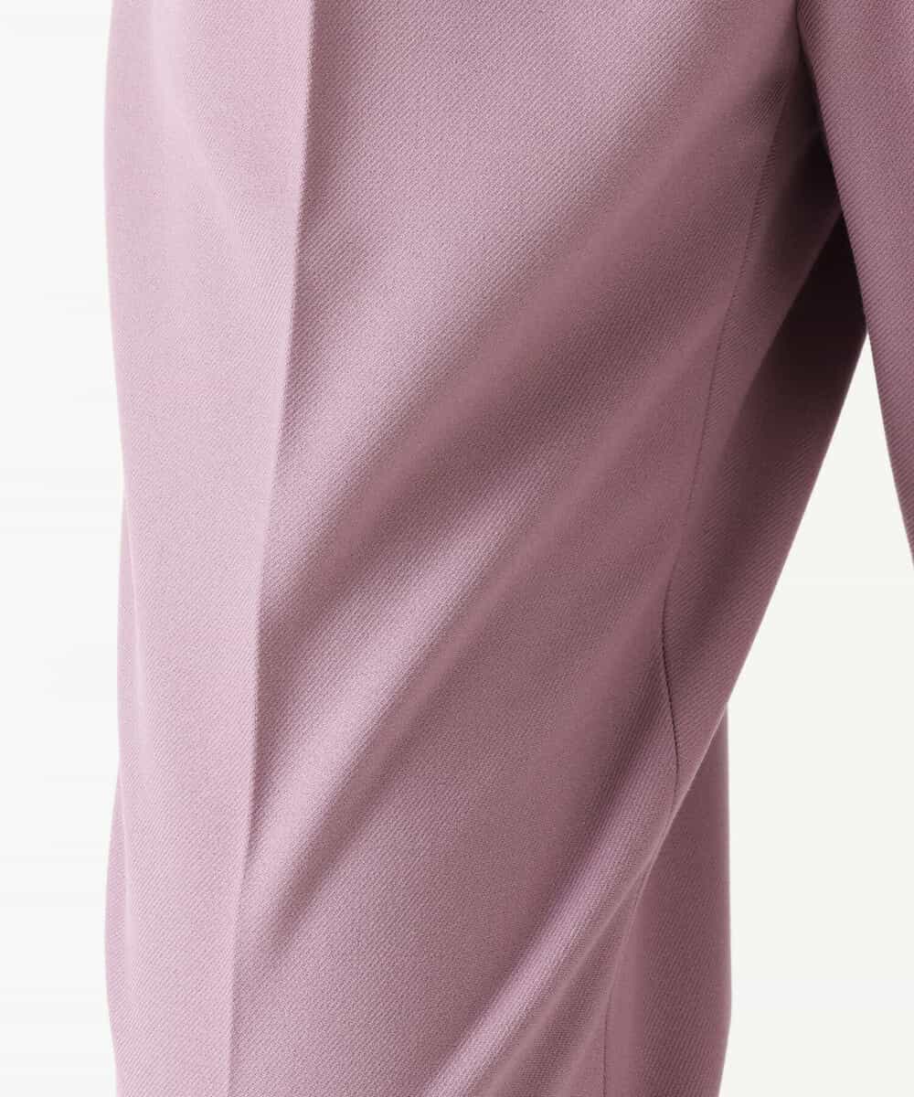 FOLJP36140 MK MICHEL KLEIN(MK ミッシェルクラン) 裏起毛ベーシックテーパードパンツ（無地・チェック）/Comfortシリーズ/洗える ライトグレー（チェック）