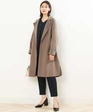 FOLJP36140 MK MICHEL KLEIN(MK ミッシェルクラン) 裏起毛ベーシックテーパードパンツ（無地・チェック）/Comfortシリーズ/洗える ライトグレー（チェック）