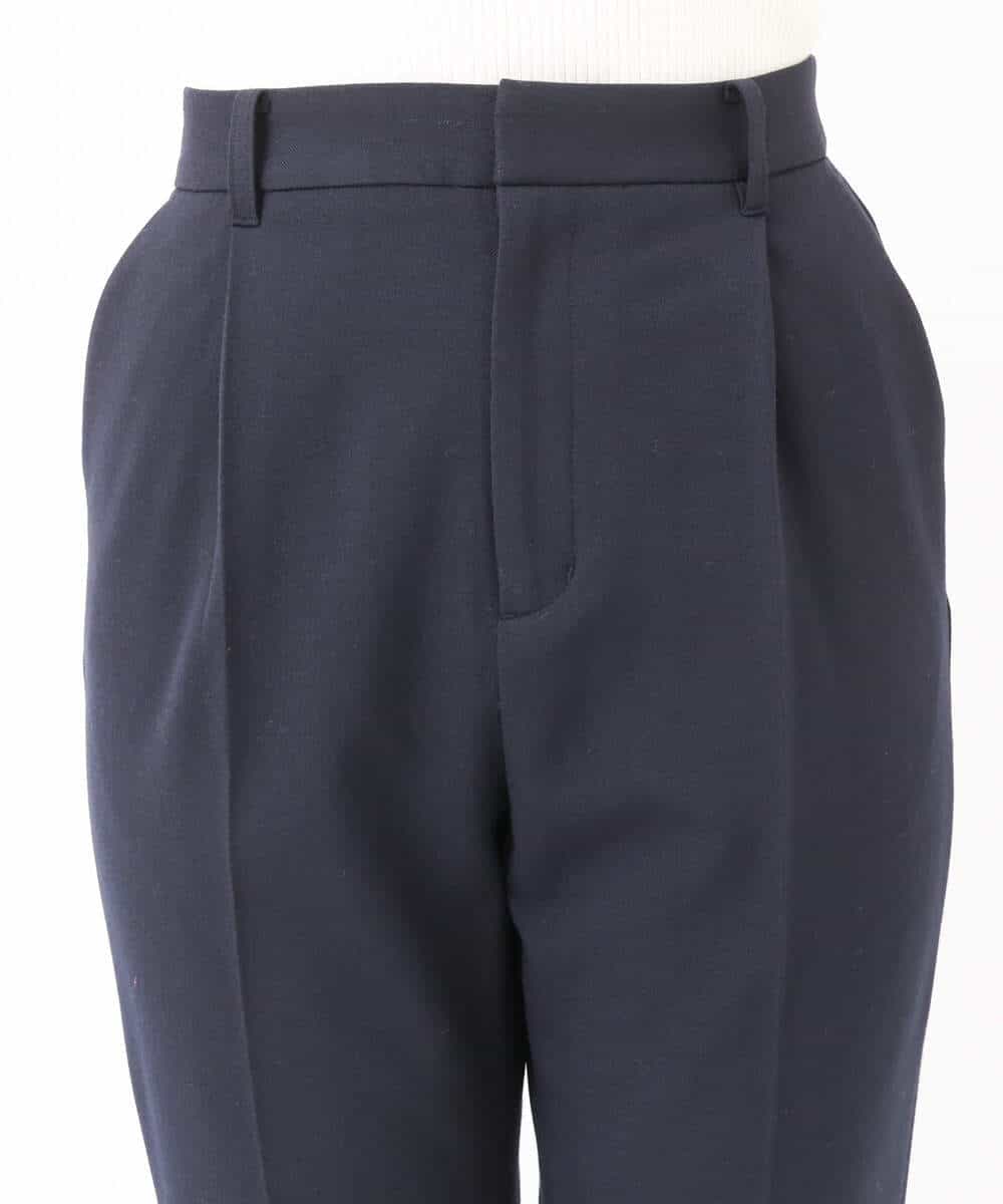 FOLJS38140 MK MICHEL KLEIN(MK ミッシェルクラン) 裏起毛テーパードパンツ(無地・チェック)/洗える ネイビー