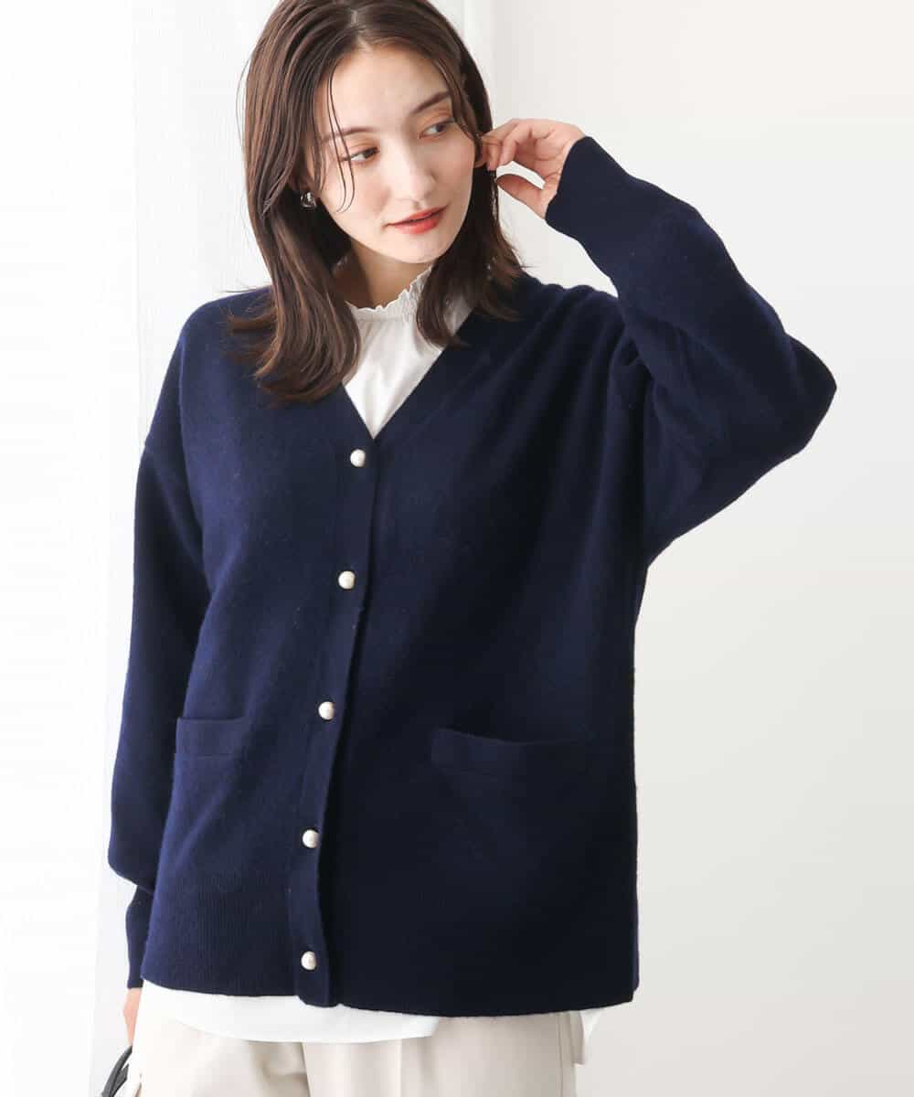 FOSAV09160 MK MICHEL KLEIN(MK ミッシェルクラン) airwoolニットカーディガン ベージュ
