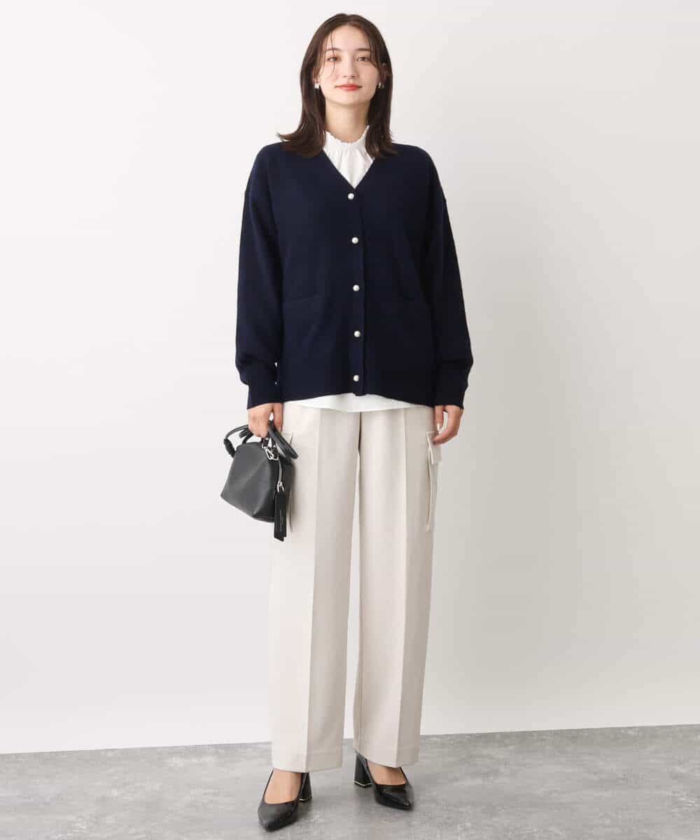 FOSAV09160 MK MICHEL KLEIN(MK ミッシェルクラン) airwoolニットカーディガン ベージュ
