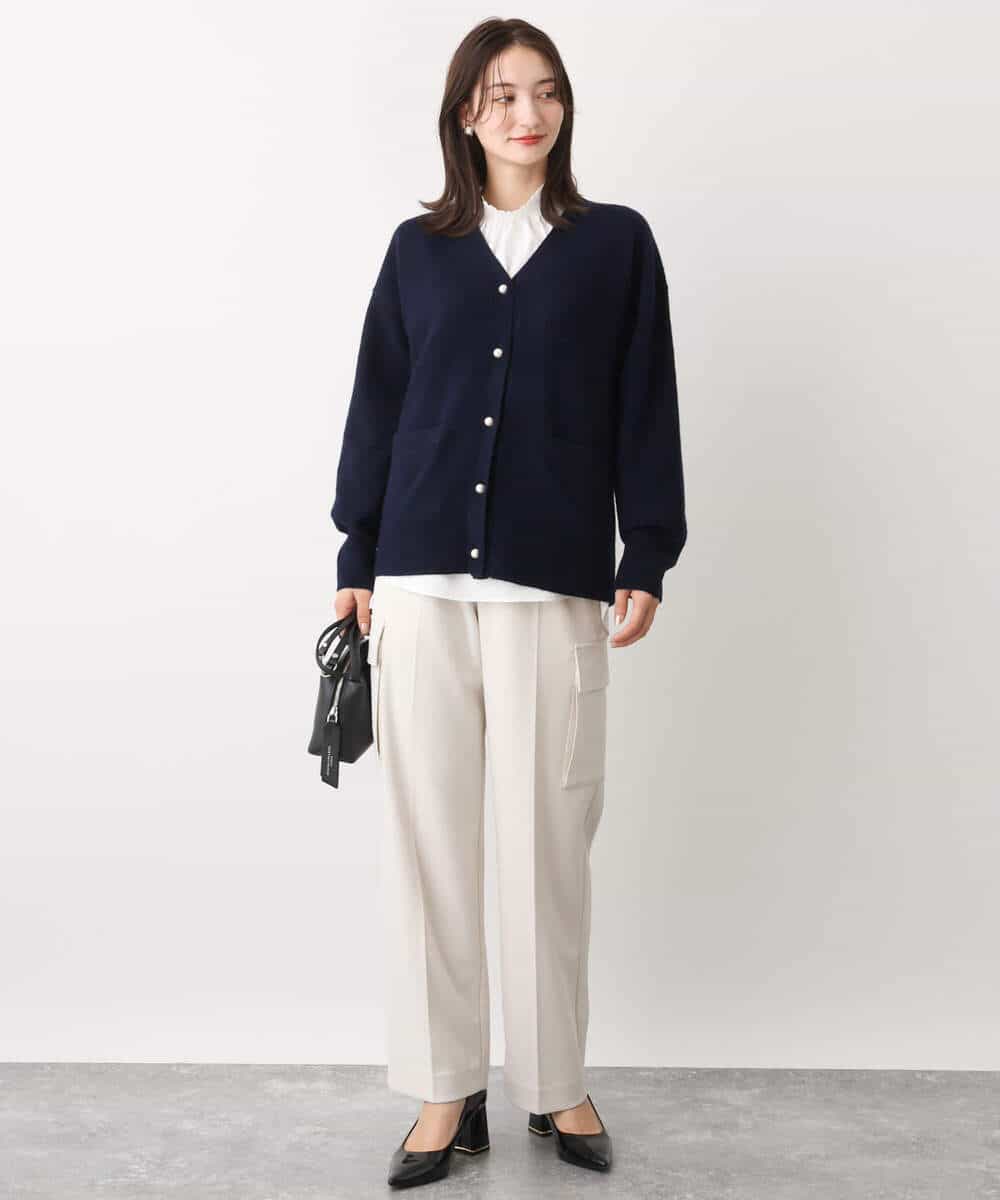 FOSAV09160 MK MICHEL KLEIN(MK ミッシェルクラン) airwoolニットカーディガン ベージュ