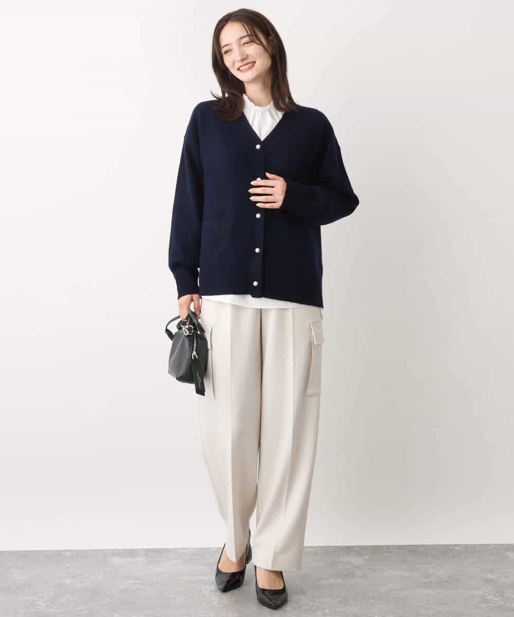 FOSAV09160 MK MICHEL KLEIN(MK ミッシェルクラン) airwoolニットカーディガン ベージュ