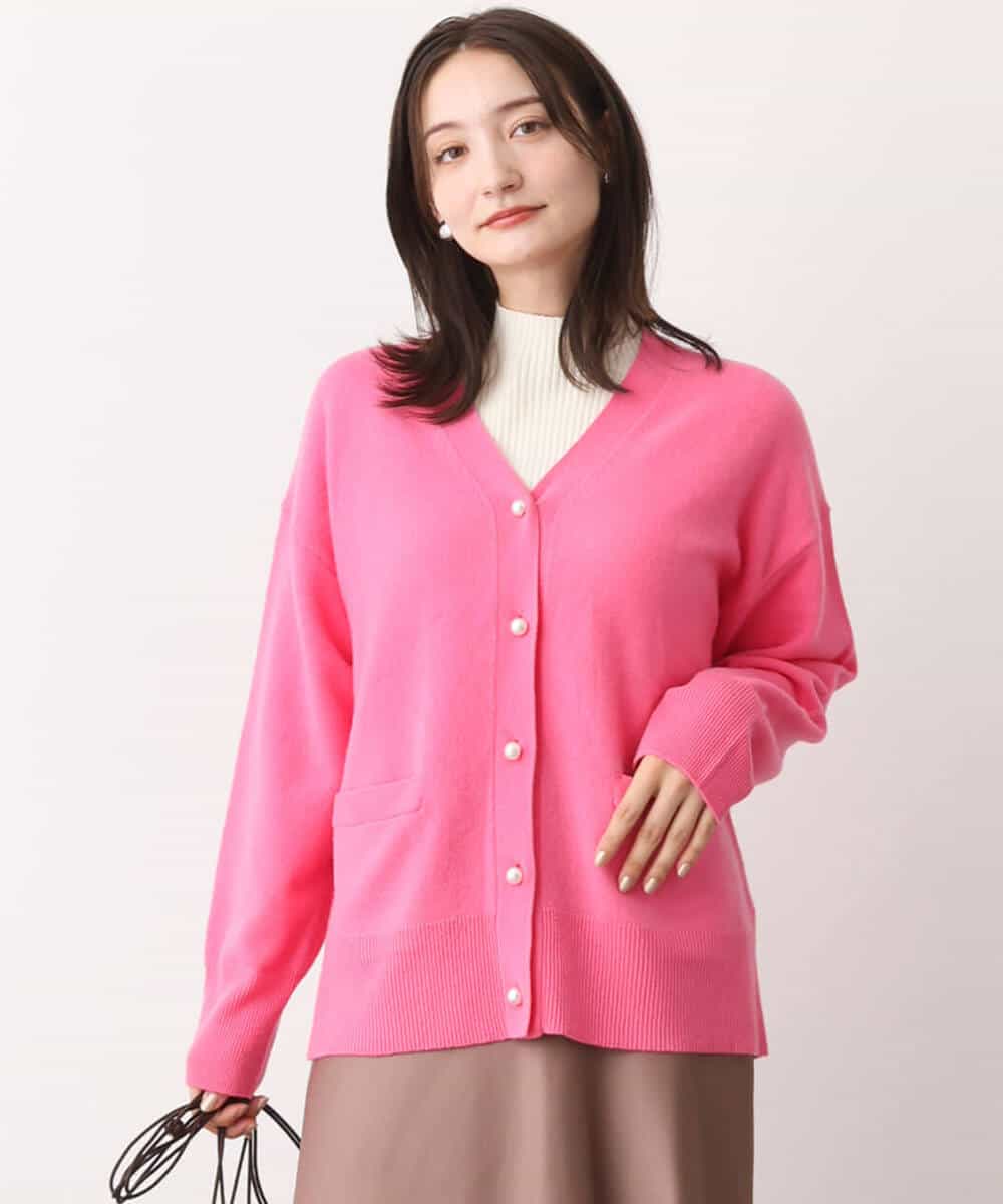 FOSAV09160 MK MICHEL KLEIN(MK ミッシェルクラン) airwoolニットカーディガン ベージュ