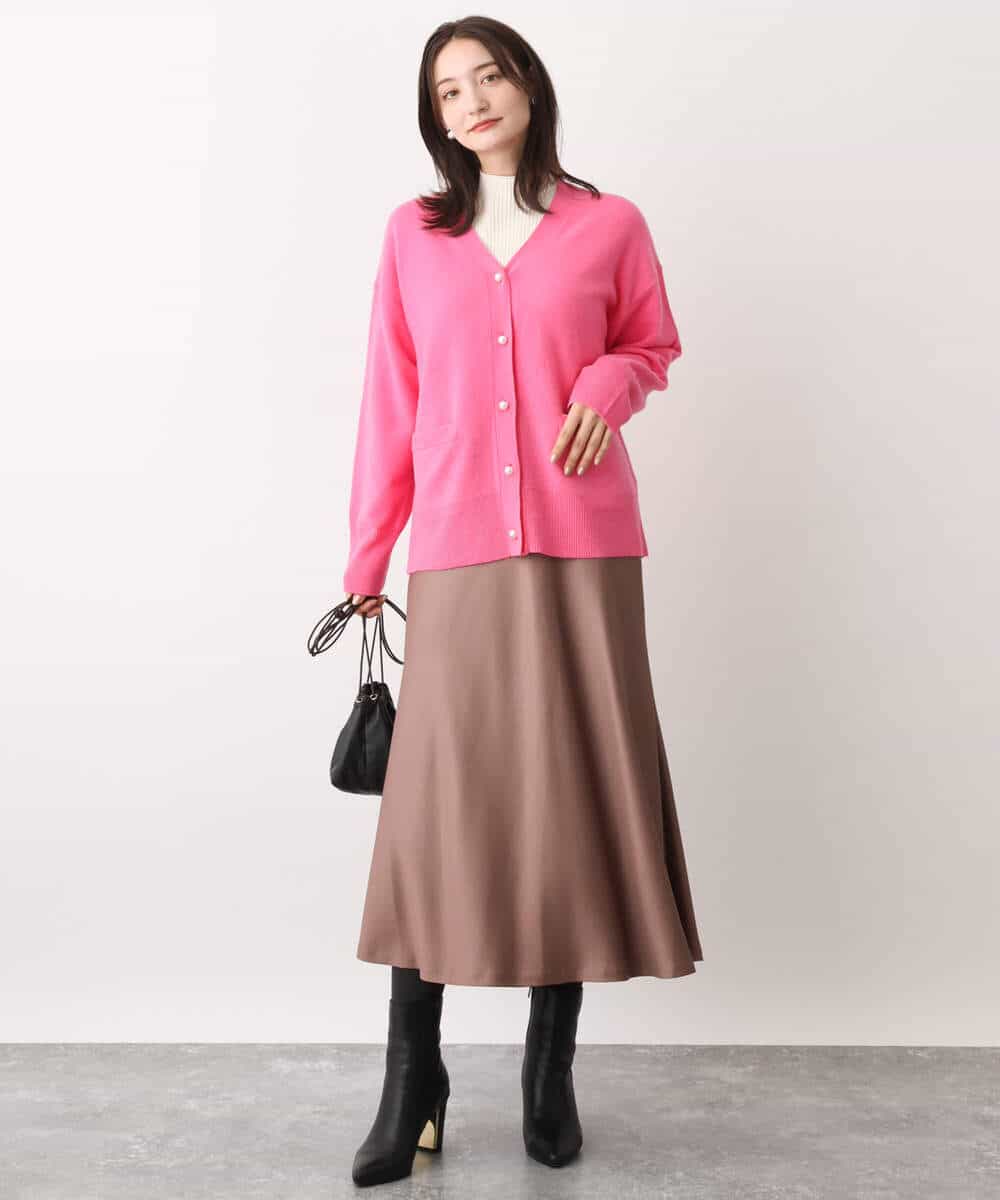 FOSAV09160 MK MICHEL KLEIN(MK ミッシェルクラン) airwoolニットカーディガン ベージュ