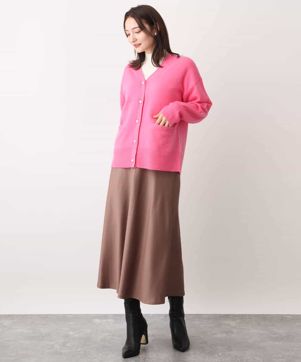 FOSAV09160 MK MICHEL KLEIN(MK ミッシェルクラン) airwoolニットカーディガン ベージュ