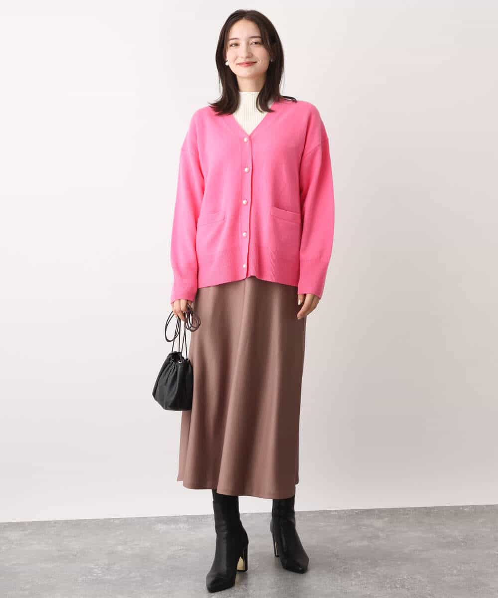 FOSAV09160 MK MICHEL KLEIN(MK ミッシェルクラン) airwoolニットカーディガン ベージュ