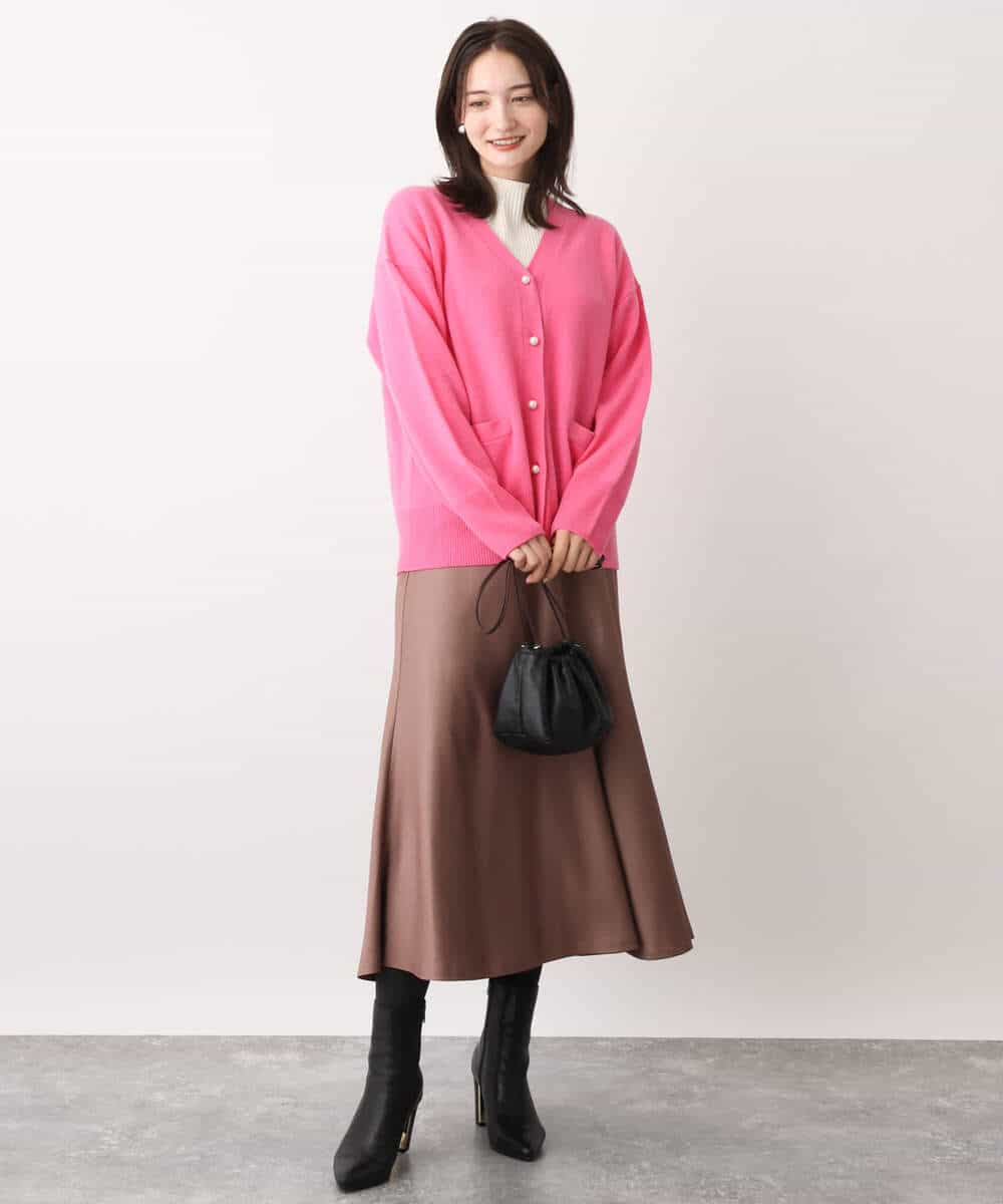FOSAV09160 MK MICHEL KLEIN(MK ミッシェルクラン) airwoolニットカーディガン ベージュ