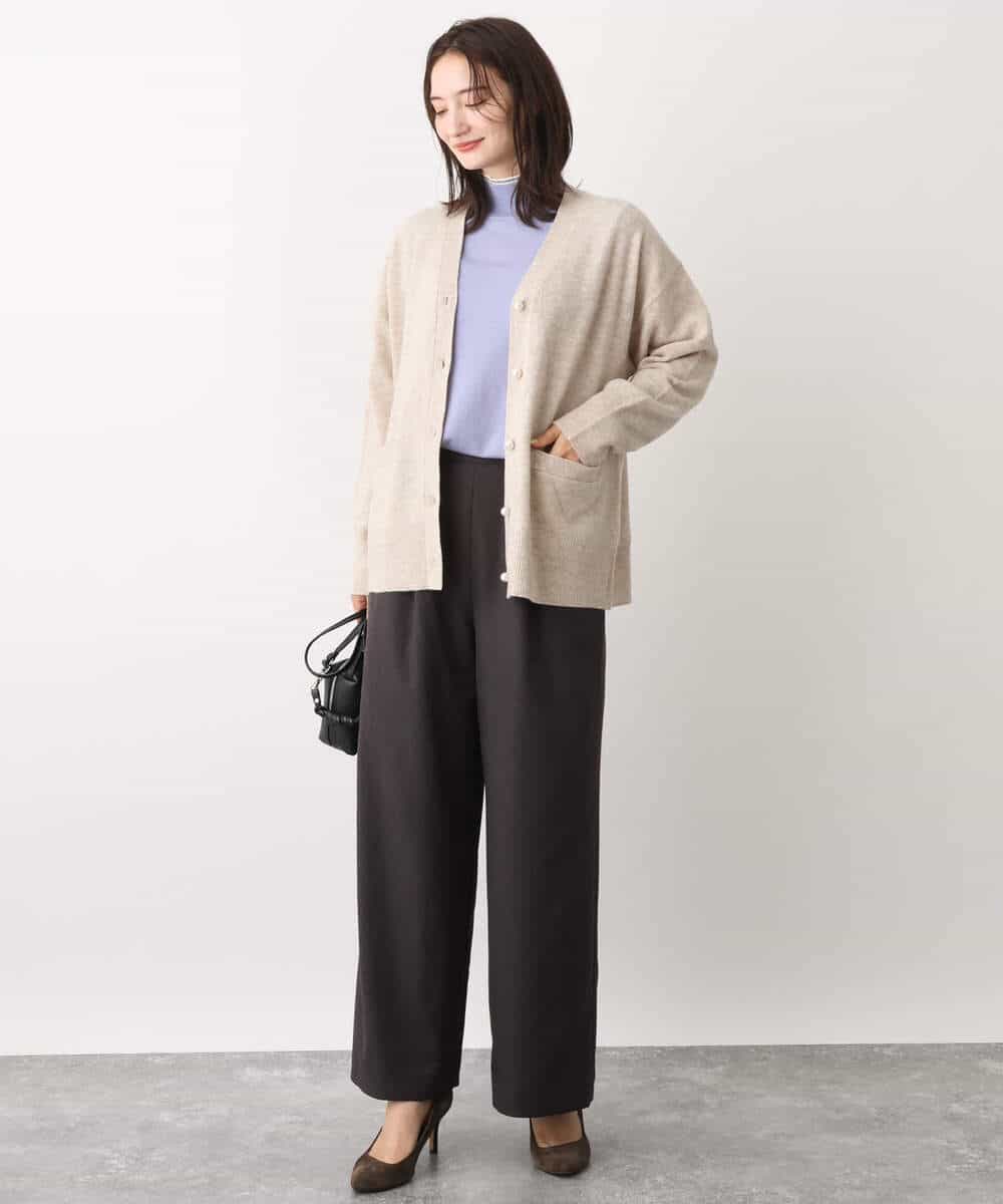 FOSAV09160 MK MICHEL KLEIN(MK ミッシェルクラン) airwoolニットカーディガン ベージュ