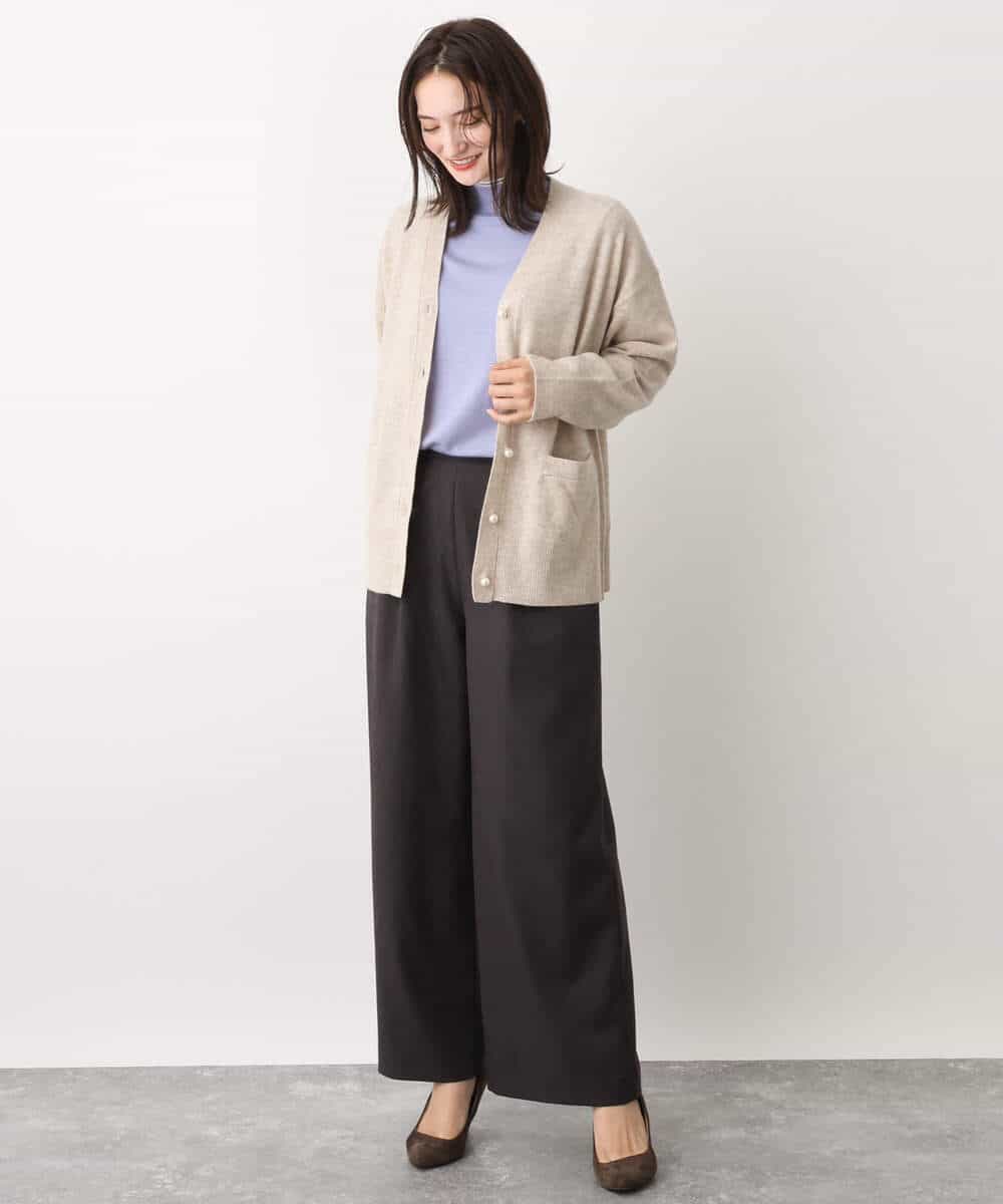 FOSAV09160 MK MICHEL KLEIN(MK ミッシェルクラン) airwoolニットカーディガン ベージュ