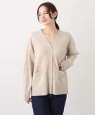 FOSAV09160 MK MICHEL KLEIN(MK ミッシェルクラン) airwoolニットカーディガン ベージュ