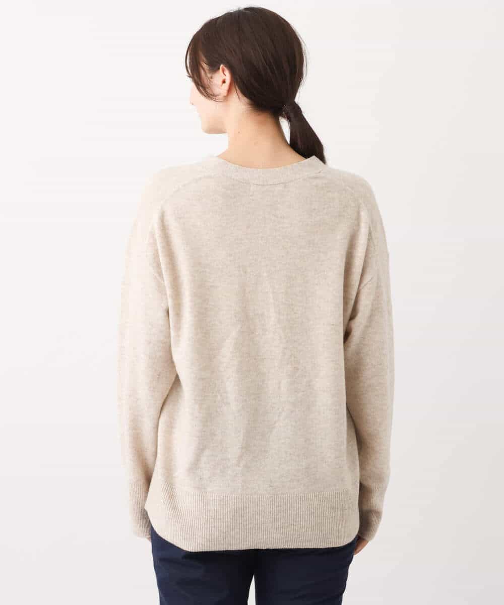 FOSAV09160 MK MICHEL KLEIN(MK ミッシェルクラン) airwoolニットカーディガン ベージュ