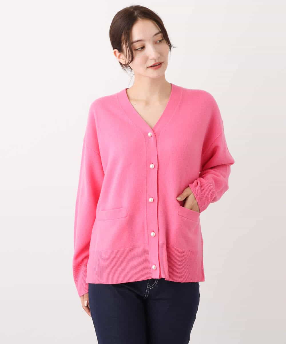 FOSAV09160 MK MICHEL KLEIN(MK ミッシェルクラン) airwoolニットカーディガン ベージュ